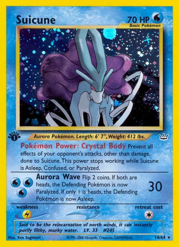 Suicune — Neo Revelation 14 Pokémon card