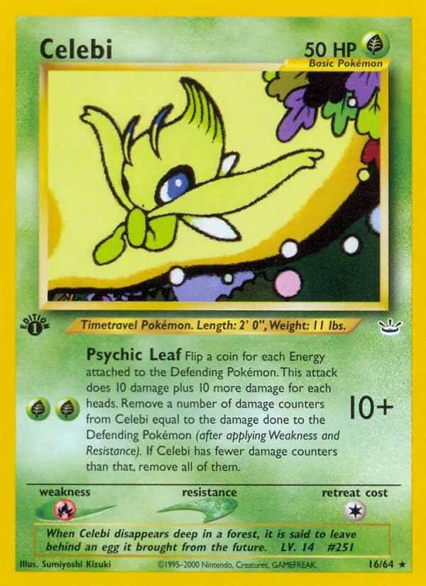 Celebi — Neo Revelation 16 Pokémon card