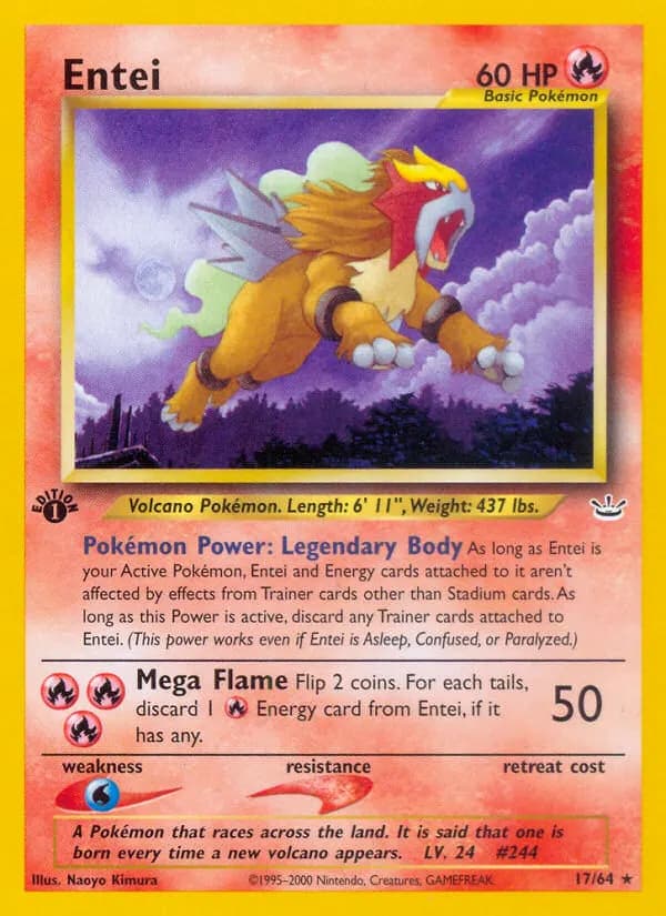 Entei — Neo Revelation 17 Pokémon card