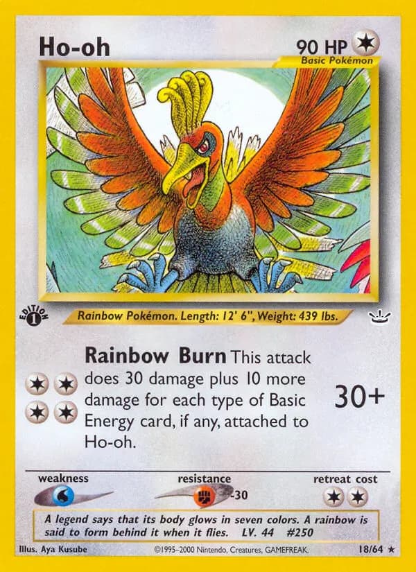 Ho-oh — Neo Revelation 18 Pokémon card
