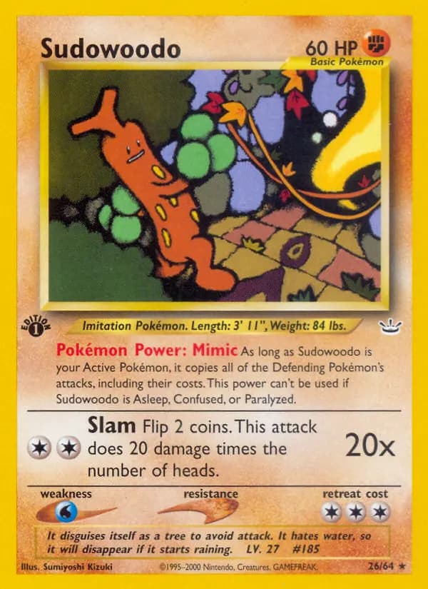 Sudowoodo — Neo Revelation 26 Pokémon card