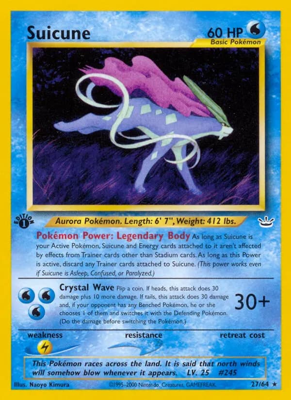 Suicune — Neo Revelation 27 Pokémon card