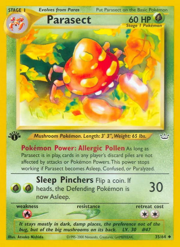 Parasect — Neo Revelation 35 Pokémon card