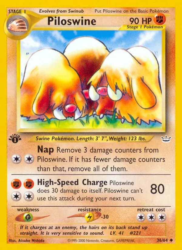 Piloswine — Neo Revelation 36 Pokémon card