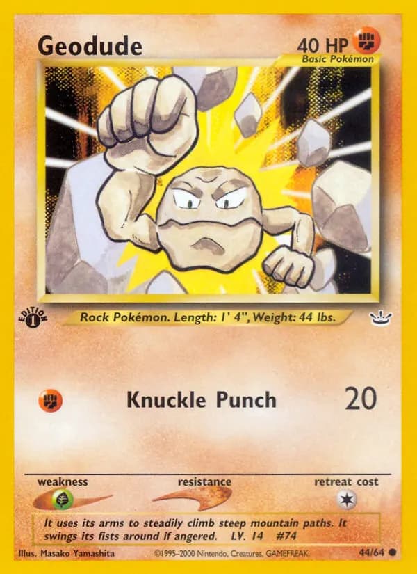 Geodude — Neo Revelation 44 Pokémon card