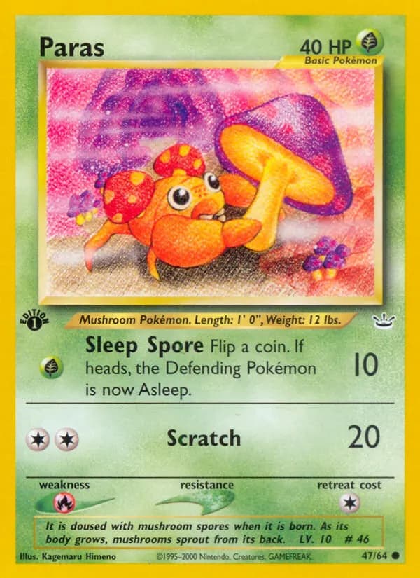 Paras — Neo Revelation 47 Pokémon card
