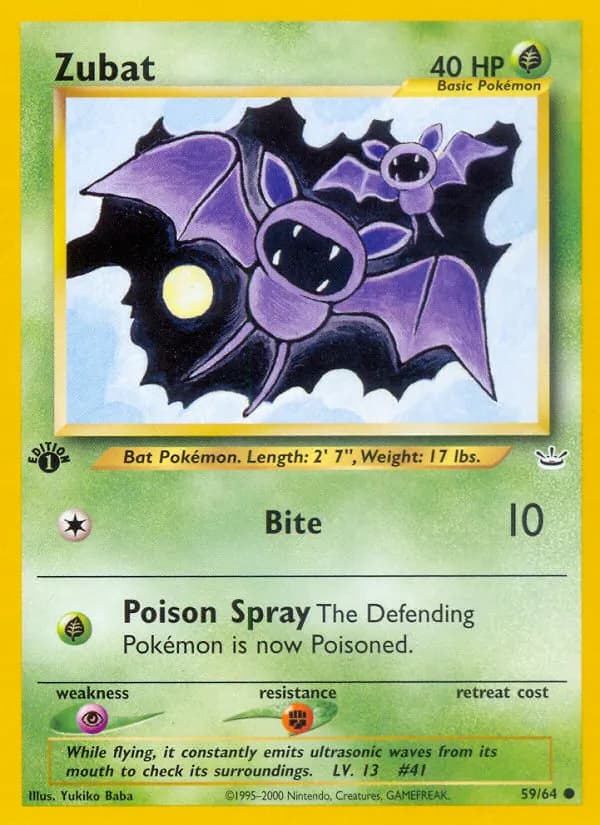 Zubat — Neo Revelation 59 German Pokémon card