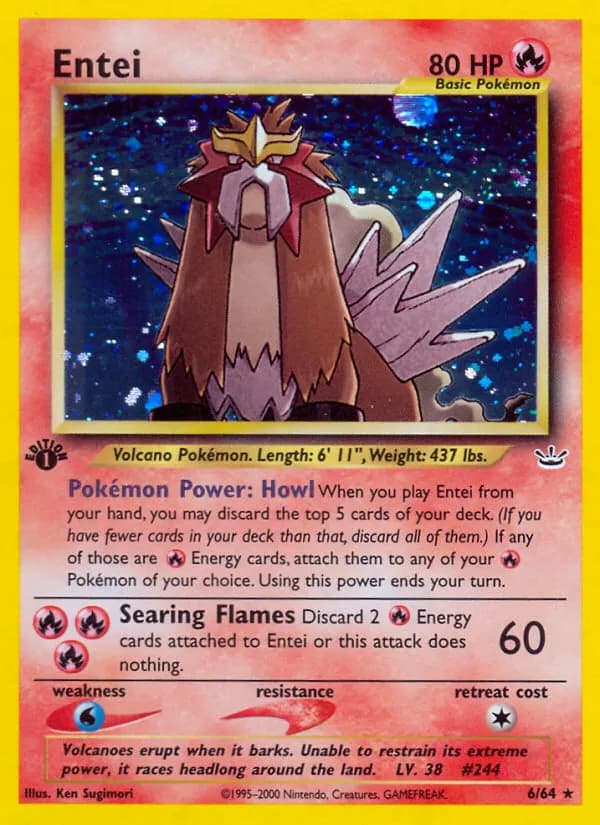 Entei — Neo Revelation 6 Pokémon card
