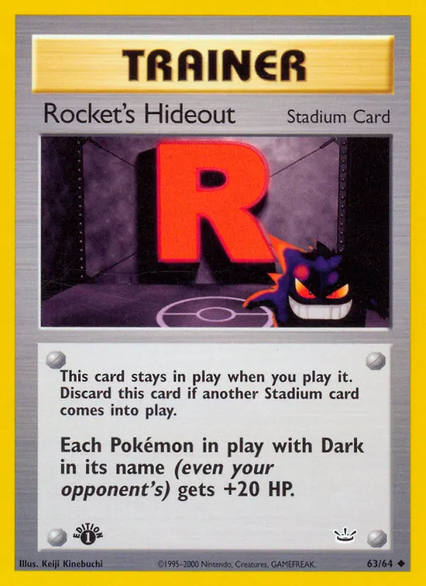 Rocket's Hideout — Neo Revelation 63 Pokémon card