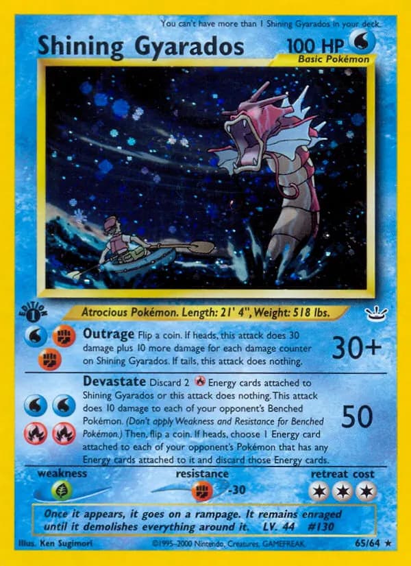 Shining Gyarados — Neo Revelation 65 Pokémon card