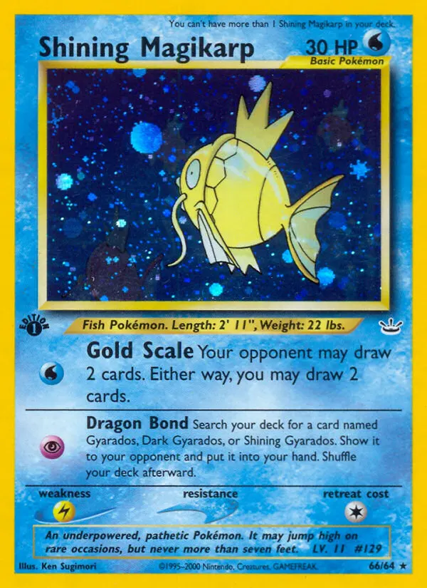 Shining Magikarp — Neo Revelation 66 Pokémon card