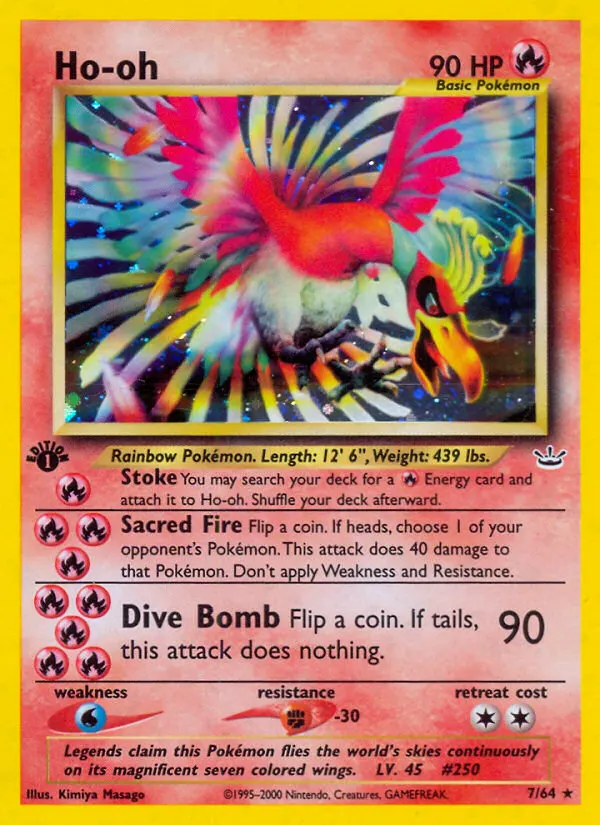Ho-oh — Neo Revelation 7 Pokémon card