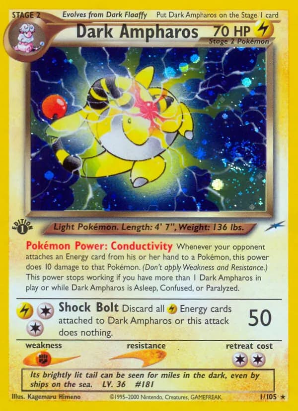 Dunkles Ampharos — Neo Destiny 1 German Pokémon card