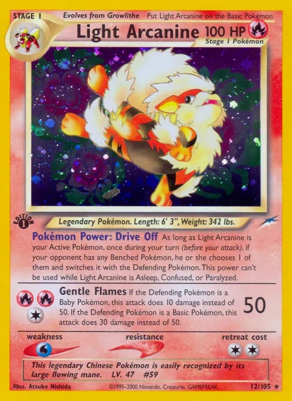 Helles Arkani — Neo Destiny 12 German Pokémon card