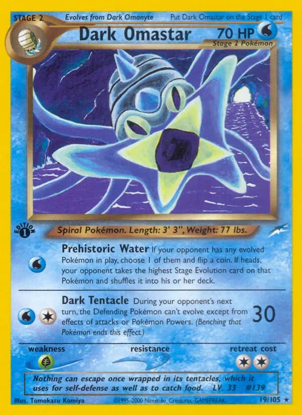 Dark Omastar — Neo Destiny 19 Pokémon card