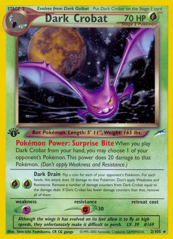 Dark Crobat — Neo Destiny 2 Pokémon card