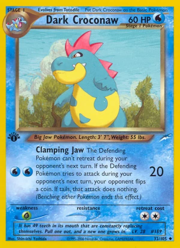 Dunkles Tyracroc — Neo Destiny 32 German Pokémon card