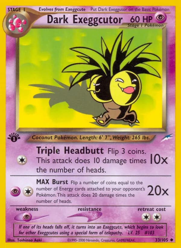 Dark Exeggutor — Neo Destiny 33 Pokémon card