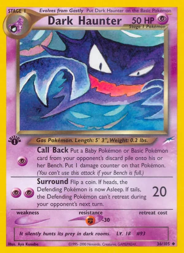 Dunkles Alpollo — Neo Destiny 36 German Pokémon card