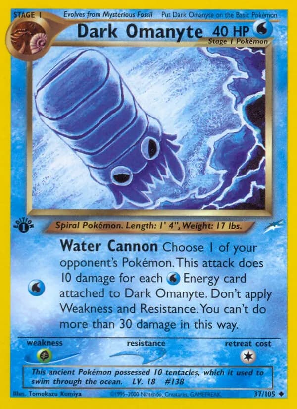 Dunkles Amonitas — Neo Destiny 37 German Pokémon card