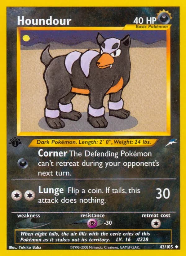Hunduster — Neo Destiny 43 German Pokémon card