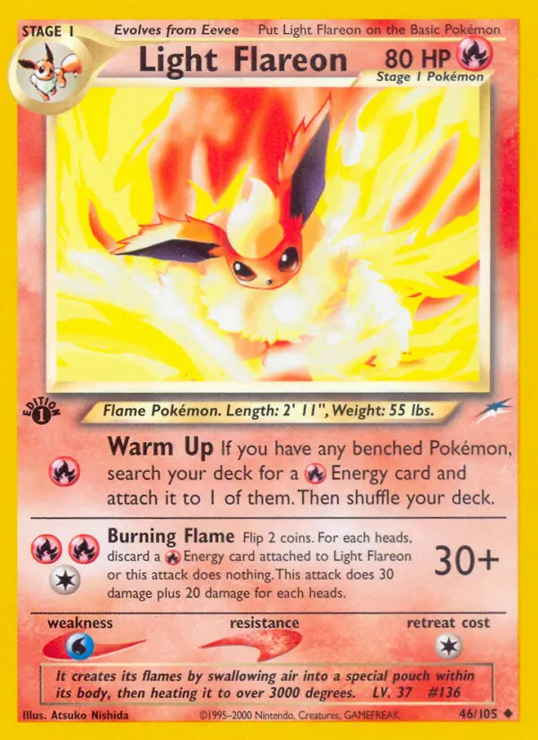 Helles Flamara — Neo Destiny 46 German Pokémon card