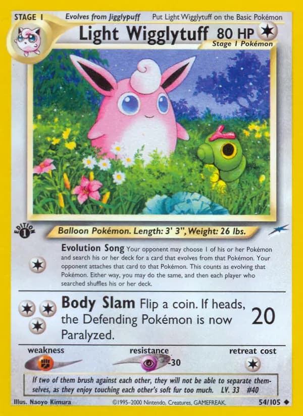 Light Wigglytuff — Neo Destiny 54 Pokémon card