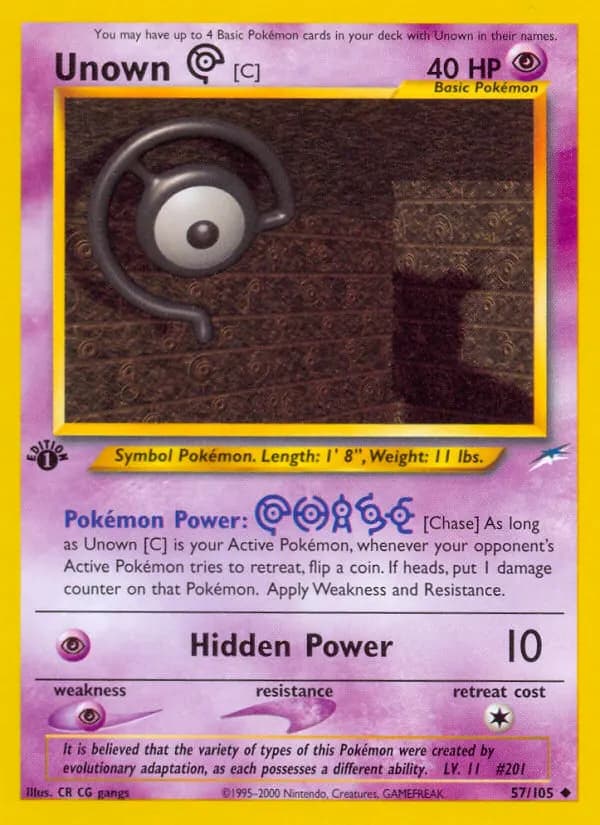 Unown [C] — Neo Destiny 57 Pokémon card
