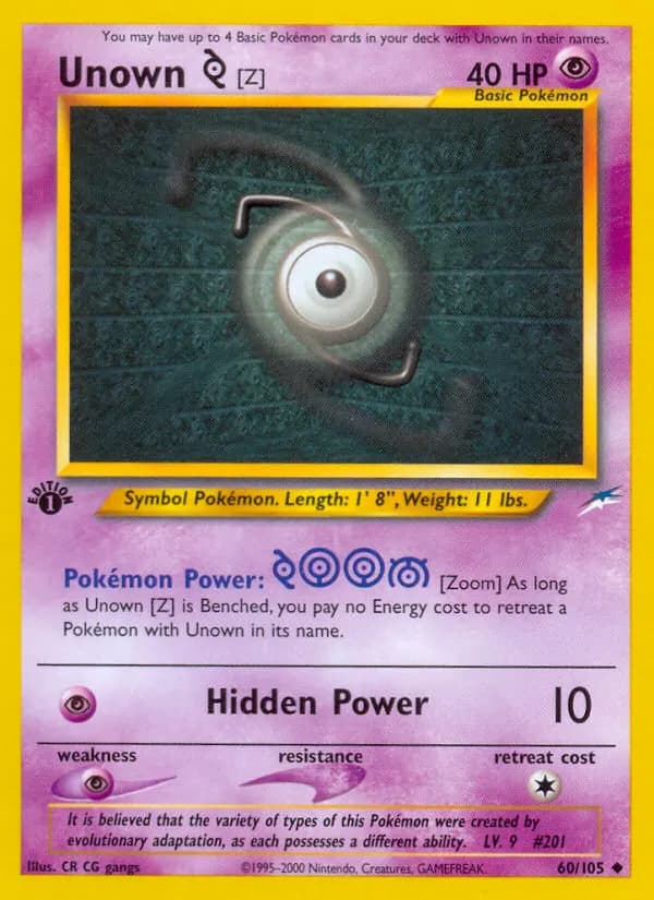 Unown [Z] — Neo Destiny 60 Pokémon card