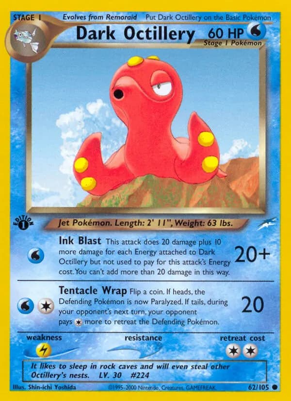 Dark Octillery — Neo Destiny 62 Pokémon card