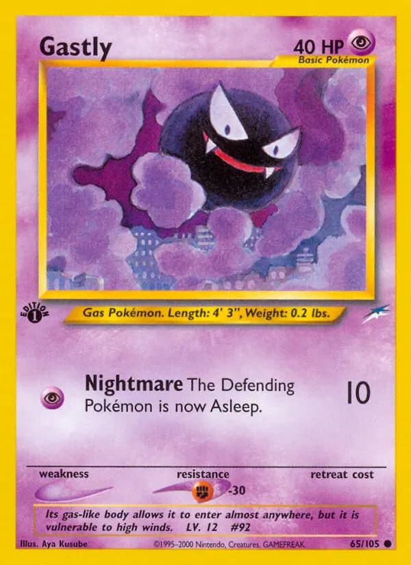Gastly — Neo Destiny 65 Pokémon card