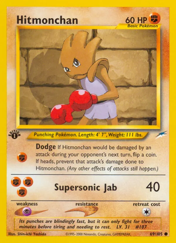 Hitmonchan — Neo Destiny 69 Pokémon card