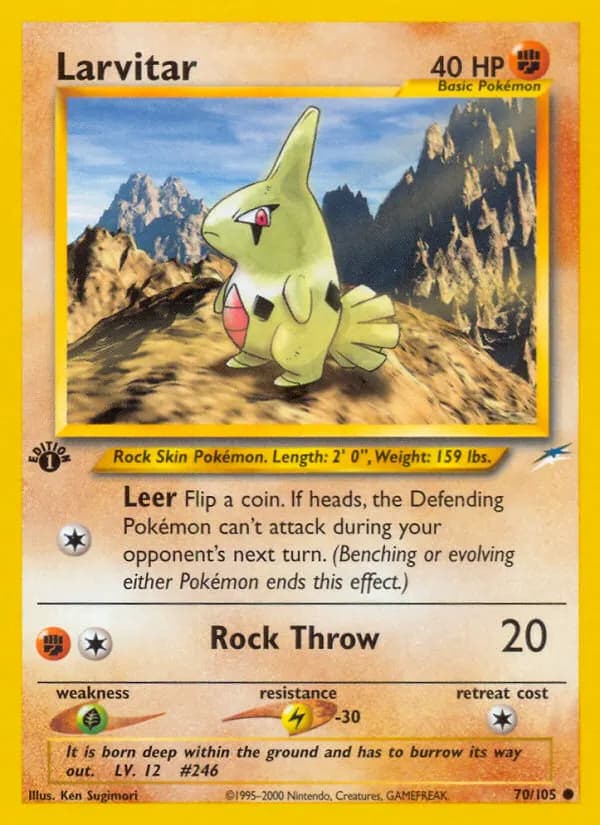 Larvitar — Neo Destiny 70 Pokémon card