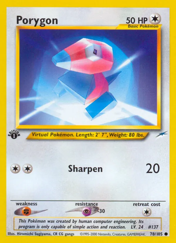 Porygon — Neo Destiny 78 German Pokémon card