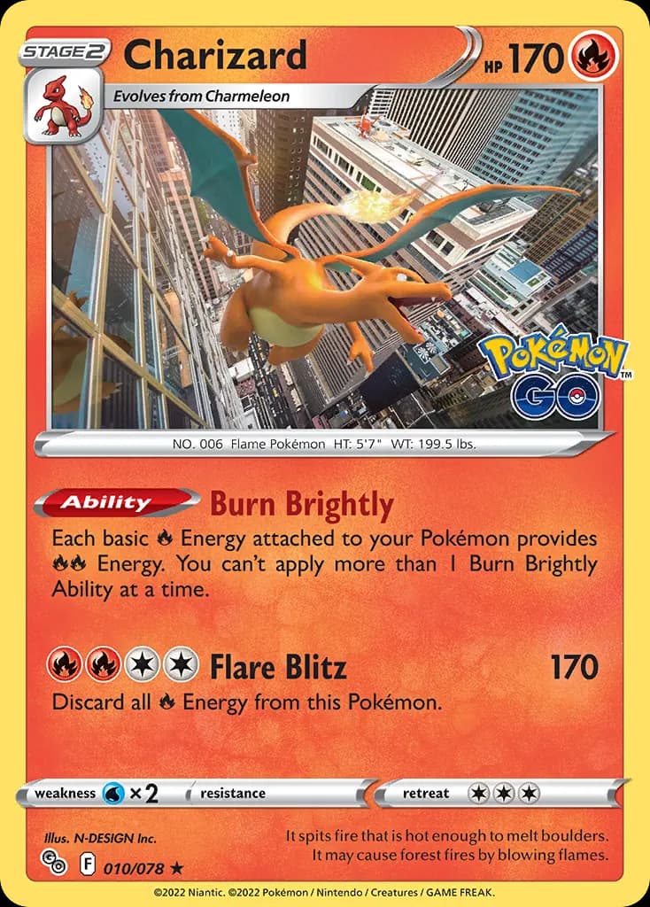 Charizard — Pokémon GO 10 Pokémon card