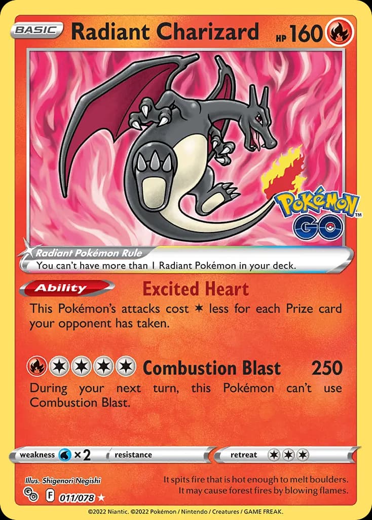 Radiant Charizard — Pokémon GO 11 Pokémon card