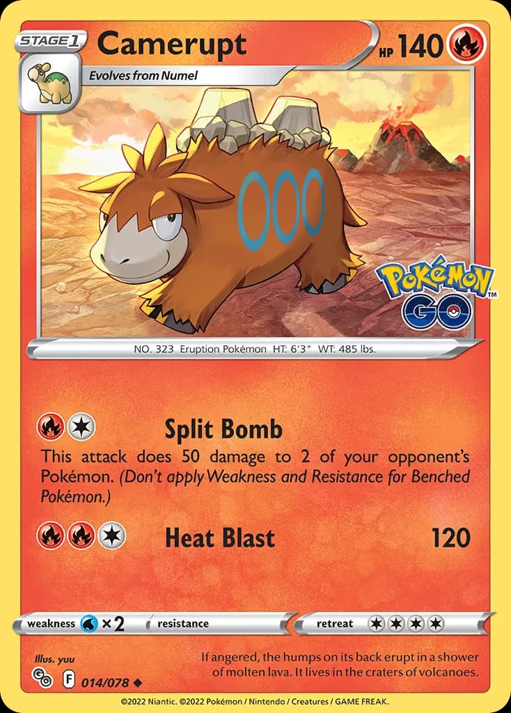 Camerupt — Pokémon GO 14 Pokémon card