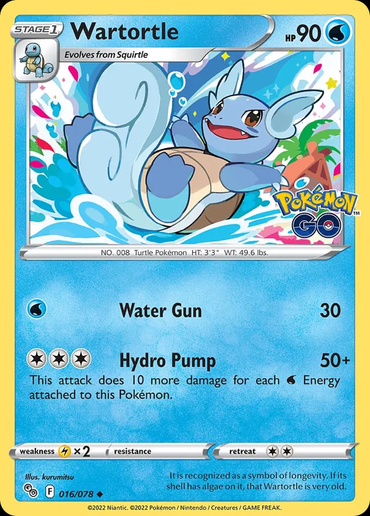 Wartortle — Pokémon GO 16 Pokémon card