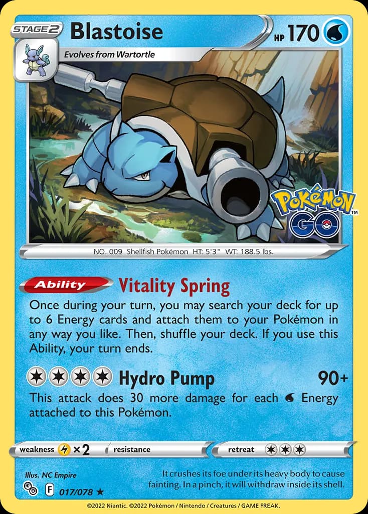 Blastoise — Pokémon GO 17 Pokémon card