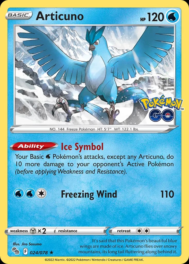 Articuno — Pokémon GO 24 Pokémon card