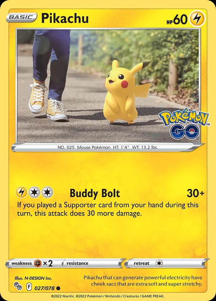 Pikachu — Pokémon GO 27 Pokémon card