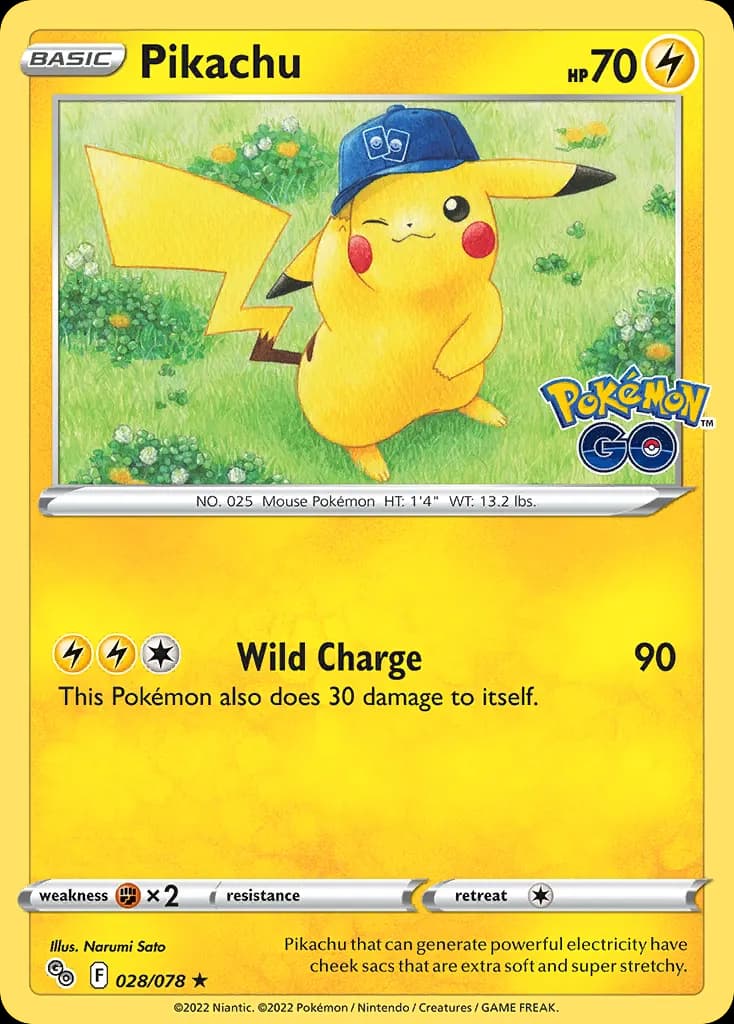 Pikachu — Pokémon GO 28 Pokémon card