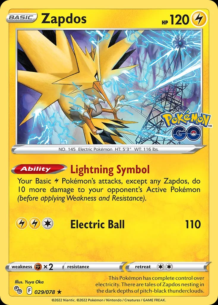 Zapdos — Pokémon GO 29 Pokémon card