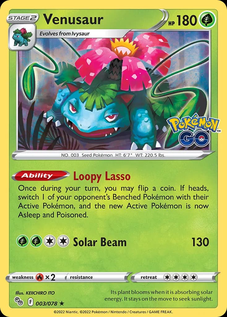 Venusaur — Pokémon GO 3 Pokémon card