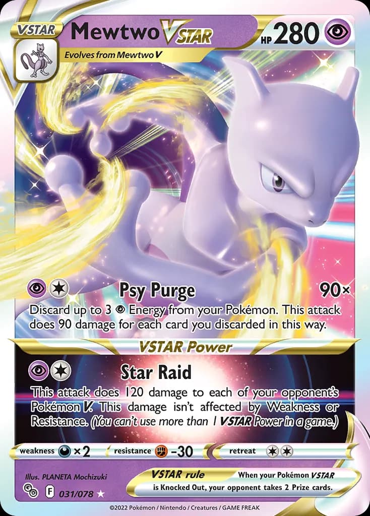 Mewtwo VSTAR — Pokémon GO 31 Pokémon card
