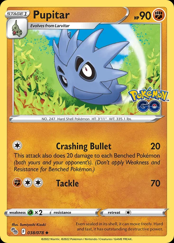 Pupitar — Pokémon GO 38 Pokémon card
