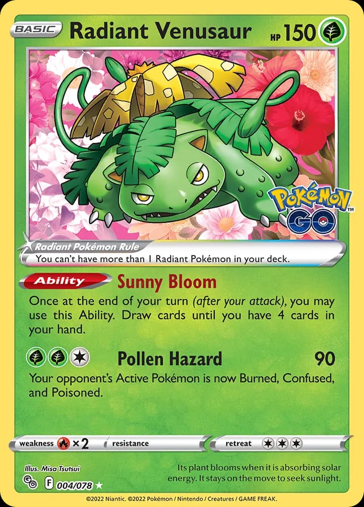 Radiant Venusaur — Pokémon GO 4 Pokémon card