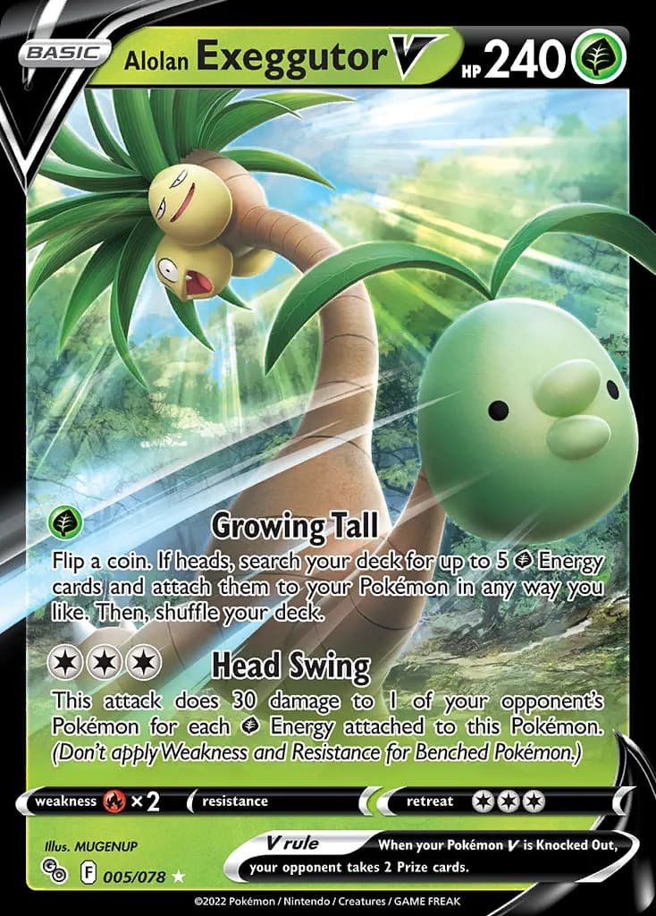 Alolan Exeggutor V — Pokémon GO 5 Pokémon card
