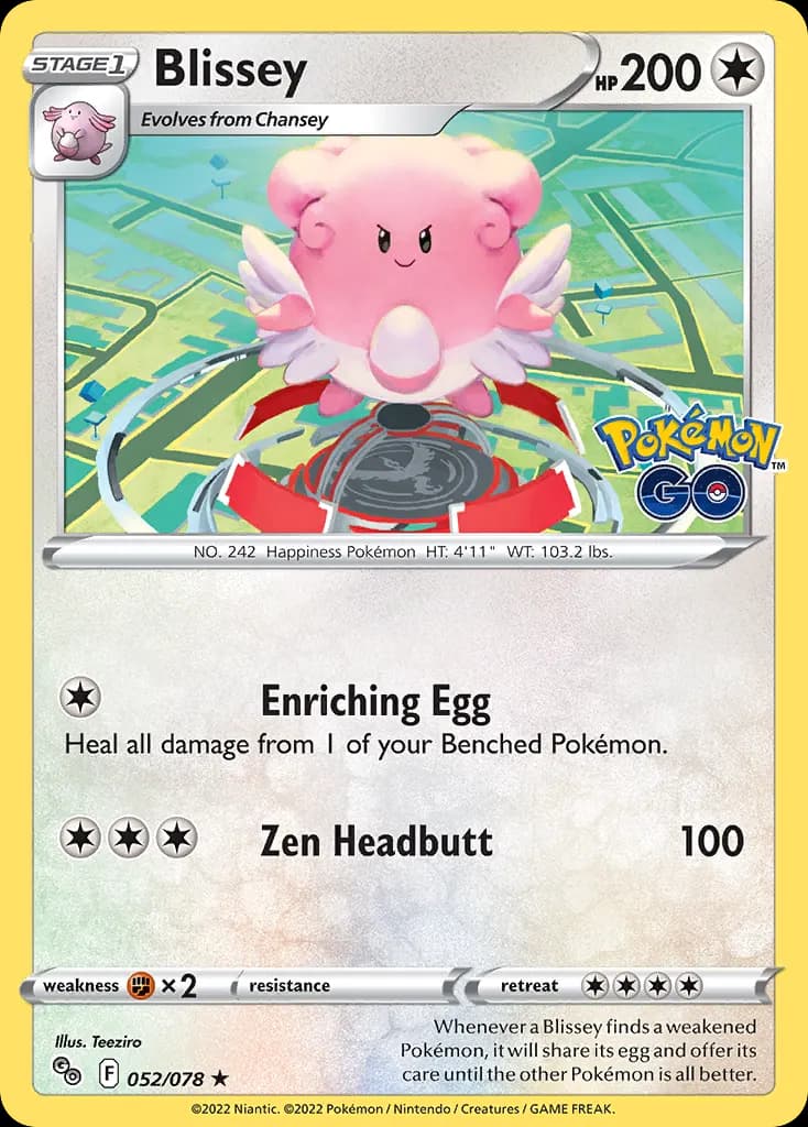 Blissey — Pokémon GO 52 Pokémon card