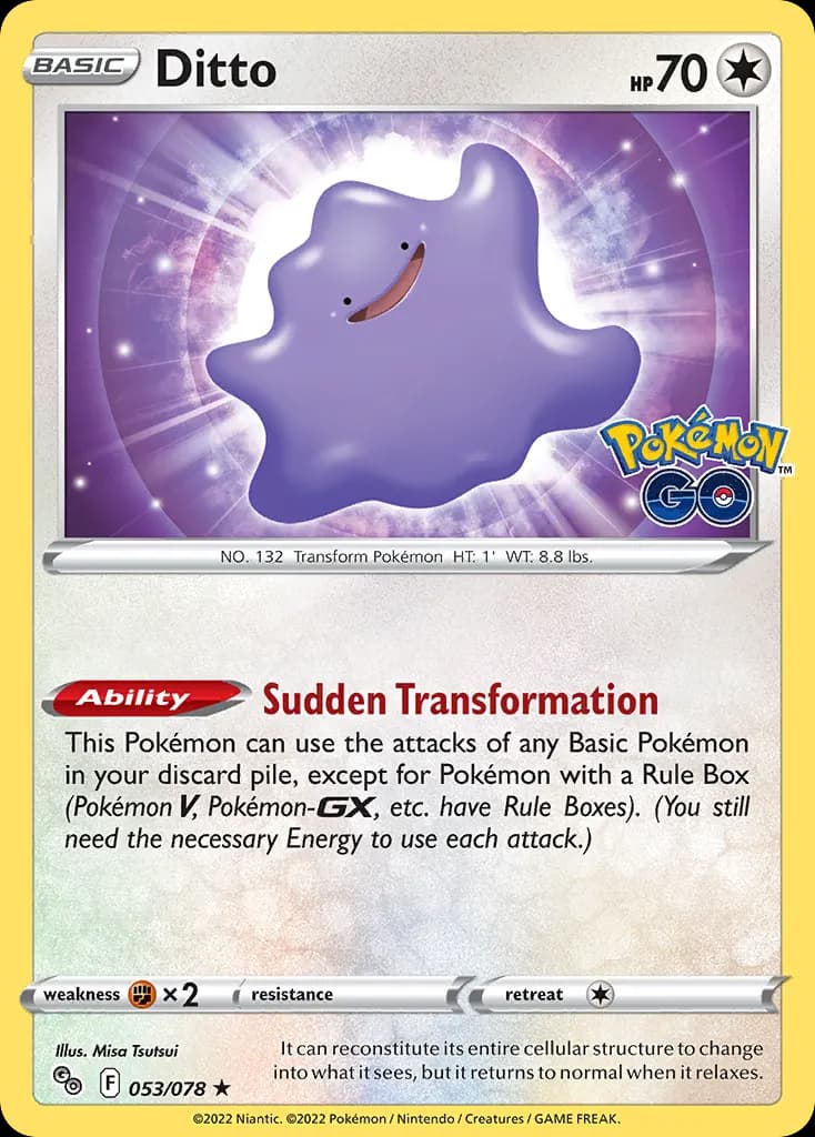 Ditto — Pokémon GO 53 Pokémon card